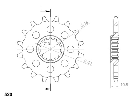 Pinion fata SUPERSPROX CST-1579:17 17T, 520 - Img 2