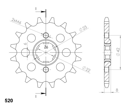 Pinion fata SUPERSPROX CST-281:15 15T, 520 - Img 2