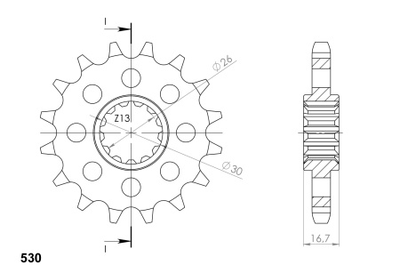 Pinion fata SUPERSPROX CST-333:15 15T, 530 - Img 2