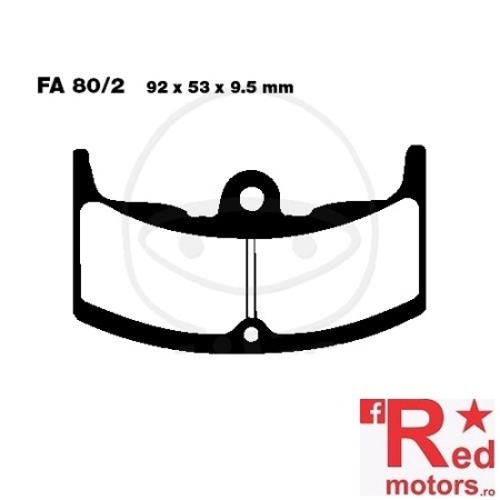 Placute frana fata sinterizate 92x53x9.5 EBC FA80/2 pentru Honda CBX 550, VT 250, VT 500