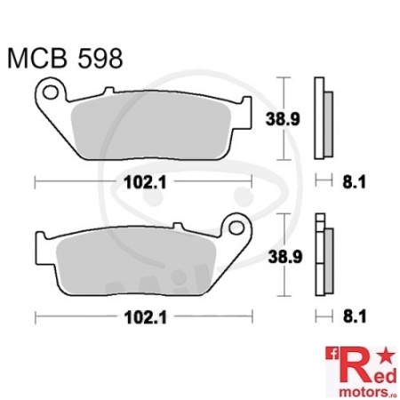 Placute frana fata STD TRW ALTN 102.1x38.9x8.1/102.1x38.9x8.1 MCB598 pentru BMW C 600 Sport ABS, C 650 GT ABS, Cagiva Gran Canyon 900, Daelim S2 125, Honda CB 600 F Hornet, Honda CB 750 F2 Seven Fifty