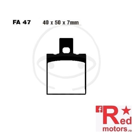 Placute frana spate sinterizate 40x50x7 EBC FA47 pentru Aprilia AF1 125, Europa 125, RS 50, RS 125, Benelli 250, 354 350, Cagiva Mito 125, Ducati 748 748, Monster 600