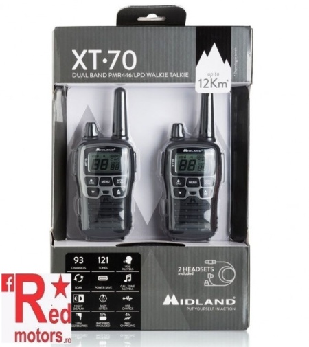 Statie radio PMR Midland XT70, set 2 buc