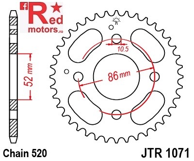 Foaie/pinion spate JTR1071.31 520 cu 31 de dinti pentru Kymco Mxer 50, 150