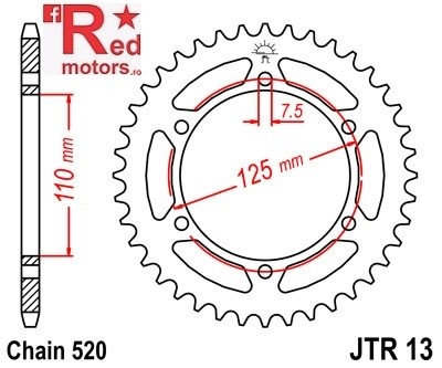 Foaie/pinion spate JTR13.40 520 cu 40 de dinti