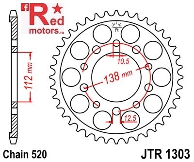 Foaie/pinion spate JTR1303.41 520 cu 41 de dinti pentru Honda CBR 600