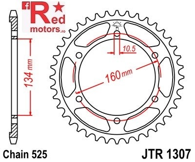 Foaie/pinion spate JTR1307.45 525 cu 45 de dinti pentru Honda CBR 600