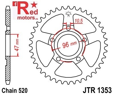 Foaie/pinion spate JTR1353.40 520 cu 40 de dinti
