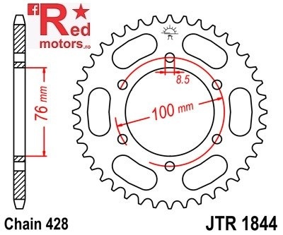 Foaie/pinion spate JTR1844.48 428 cu 48 de dinti pentru Yamaha MT 125, YZF-R 125
