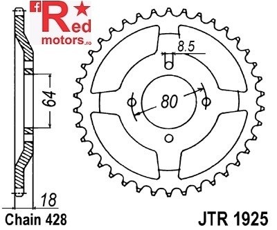 Foaie/pinion spate JTR1925.47 428 cu 47 de dinti