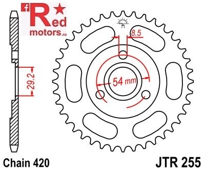 Foaie/pinion spate JTR255.40 420 cu 40 de dinti pentru Honda Z 50