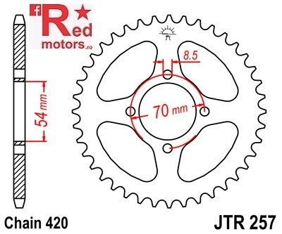 Foaie/pinion spate JTR257.41 420 cu 41 de dinti pentru Honda C 50