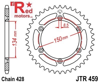 Foaie/pinion spate JTR459.52 428 cu 52 de dinti