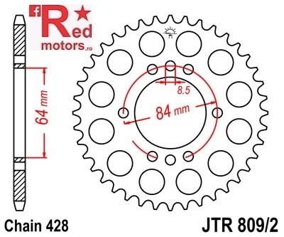 Foaie/pinion spate JTR809/2.45 428 cu 45 de dinti