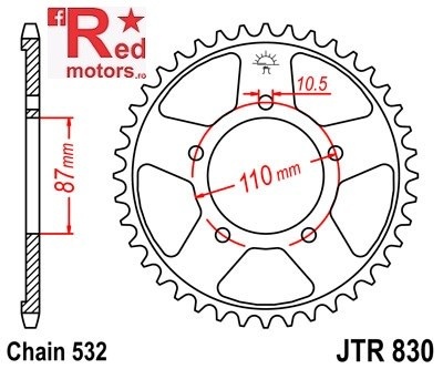 Foaie/pinion spate JTR830.45 532 cu 45 de dinti pentru Suzuki GSX-R 1100