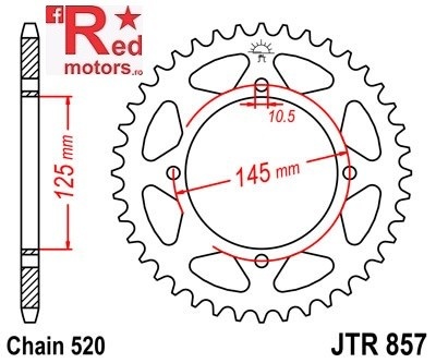 Foaie/pinion spate JTR857.40 520 cu 40 de dinti pentru Yamaha TT 600, XT 550, XT 600