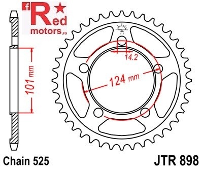 Foaie/pinion spate JTR898.41 525 cu 41 de dinti pentru KTM RC8 1190, Super Duke 990