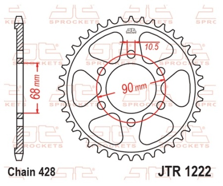 Kit de lant D.I.D Chain - Argintiu lant 428 D, Non-sealed, pinion fata SUPERSPROX, foaie spate JT pentru HONDA CB 125 R 2018-2020 - Img 6