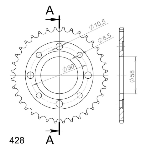 Kit de lant D.I.D Chain - Argintiu lant 428 VX, X-Ring, pinion fata SUPERSPROX, foaie spate SUPERSPROX pentru HONDA CG 125 1999-2001 - Img 5