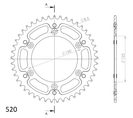 Kit de lant D.I.D Chain - Auriu lant 520 VX, X-Ring, pinion fata SUPERSPROX, foaie spate SUPERSPROX STEALTH pentru HUSABERG FE 650/E 2003-2008 - Img 4