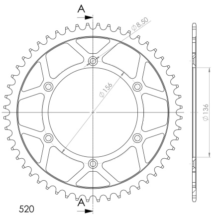 Kit de lant EK - Argintiu lant 520 SRX, X-Ring, pinion fata SUPERSPROX, foaie spate SUPERSPROX pentru HUSQVARNA TE 449 2011-2012 - Img 4