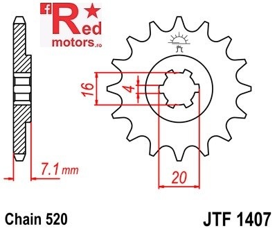 Pinion fata JTF 1407 cu 10 dinti