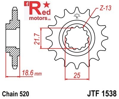 Pinion fata JTF 1538 cu 14 dinti