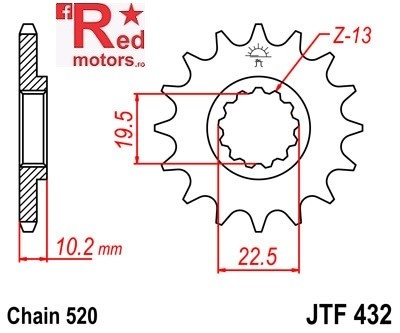 Pinion fata JTF 431 cu 12 dinti