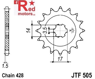 Pinion fata JTF 505 cu 14 dinti