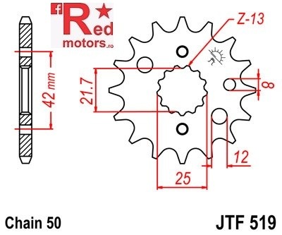 Pinion fata JTF 519 cu 17 dinti