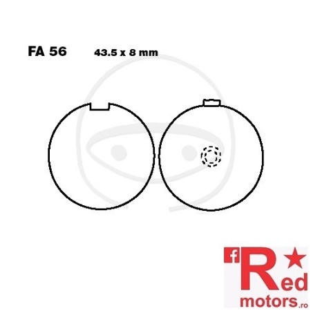 Placute frana fata sinterizate 43.5x8 EBC FA56 pentru Hyosung GA 125 2V, GF 125, Kreidler Florett 80, RS-G 50, Suzuki GP 125