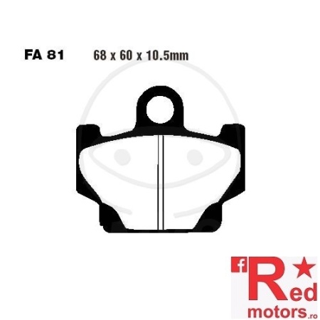 Placute frana fata sinterizate 68x60x10.5 EBC FA81 pentru Yamaha RD 80, RD 125, RD 350, SR 250, XT 600, XV 500