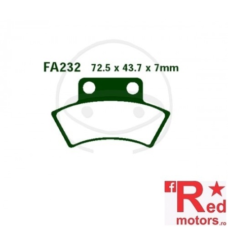 Placute frana fata STD EBC 72.5x43.7x7 FA147 pentru CFMOTO CF 500, CForce 625, Rancher 500, Masai K 50, Polaris Sport 400
