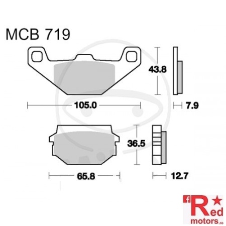 Placute frana fata STD TRW ALTN 105x43.8x7.9/65.8x36.5x12.7 MCB719