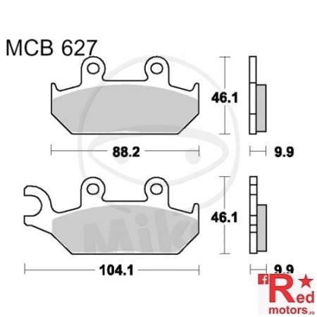 Placute frana fata STD TRW ALTN 88.2x46.1x9.9/104.1x46.1x9.9 MCB627 pentru Yamaha XT 600, XTZ 660