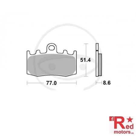 Placute frana fata STD TRW LUCAS 77x51.4x8.6 pentru BMW K 1200 RS 5, K 1200 GT, K 1300, R 1100 S 55, R 1200