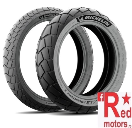 Set anvelope/cauciucuri moto Michelin Anakee Adventure 2 M+S 110/80R19 TL/TT 59V Front + 150/70R17 TL/TT 69V Rear - Img 2