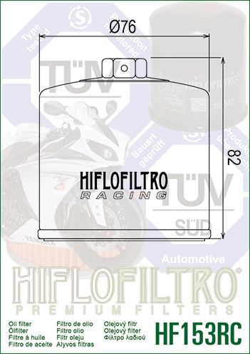 Filtru de ulei HIFLOFILTRO HF153RC Race - Img 2