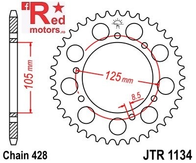 Foaie/pinion spate JTR1134.51 428 cu 51 de dinti pentru Derbi Mulhacen 125, Derbi Senda 125