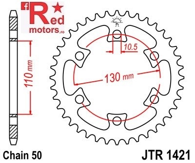 Foaie/pinion spate JTR1421.40 530 cu 40 de dinti pentru Bombardier DS
