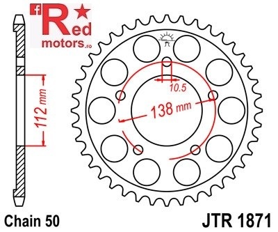 Foaie/pinion spate JTR1871.48 530 cu 48 de dinti pentru Yamaha YZF-R6 600