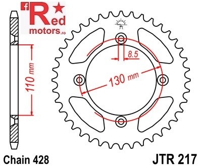 Foaie/pinion spate JTR217.50 428 cu 50 de dinti