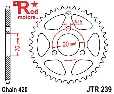 Foaie/pinion spate JTR239.40 420 cu 40 de dinti pentru Honda