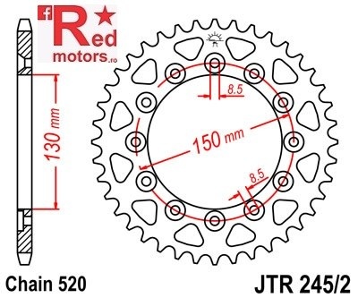 Foaie/pinion spate JTR245/2.43 520 cu 43 de dinti pentru Gilera RC 600, Honda CL 250, NX 250