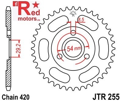 Foaie/pinion spate JTR255.28 420 cu 28 de dinti pentru Honda Z 50