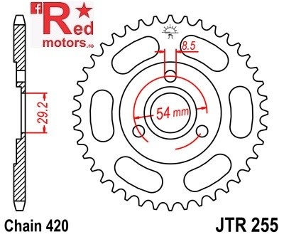 Foaie/pinion spate JTR255.42 420 cu 42 de dinti pentru Honda Z 50