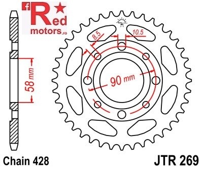 Foaie/pinion spate JTR269.47 428 cu 47 de dinti Daelim
