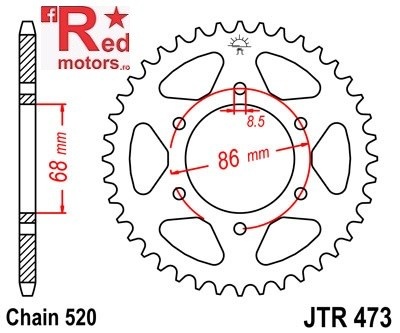 Foaie/pinion spate JTR473.40 520 cu 40 de dinti pentru Kawasaki Z 200, S2 350