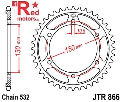 Foaie/pinion spate JTR866.39 532 cu 39 de dinti