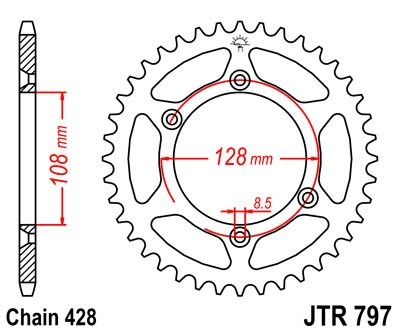 Foaie spate JT JTR 797-51 51T, 428 - Img 2